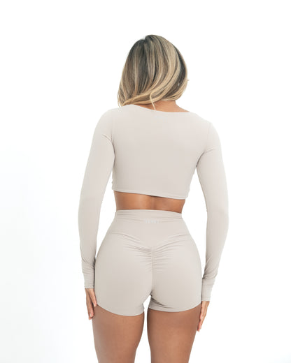 Joy Long Sleeve Crop Oat