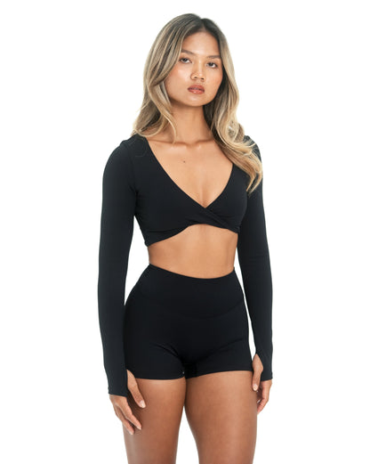 Joy Long Sleeve Crop Black