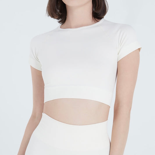 LOLLIPOP SEAMLESS SHORT SLEEVE CROP TOP