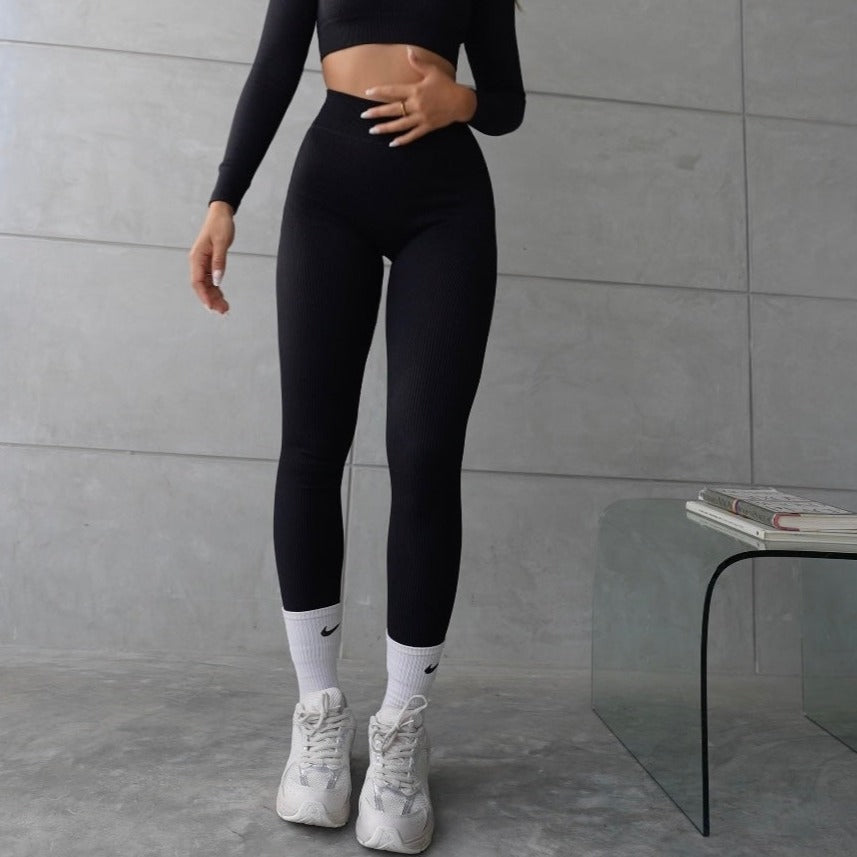 Ribbed Icon Full Length Leggings in Black