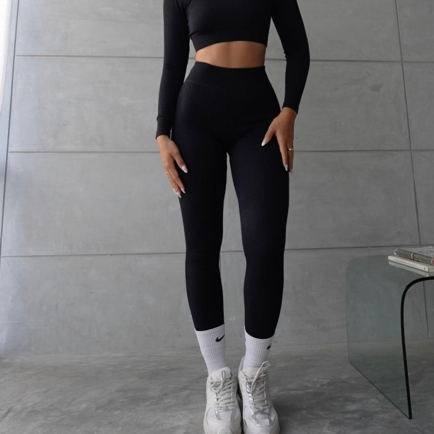 Ribbed Icon Full Length Leggings in Black