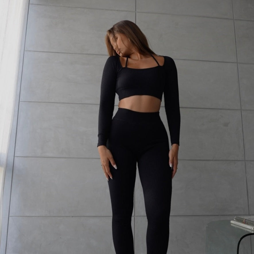 Ribbed Icon Full Length Leggings in Black